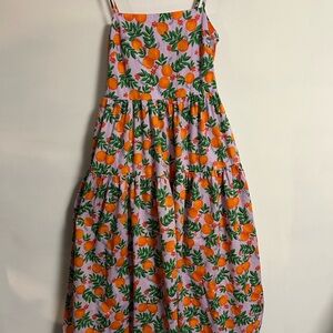J. Crew Sundress with Orange Fruit Print